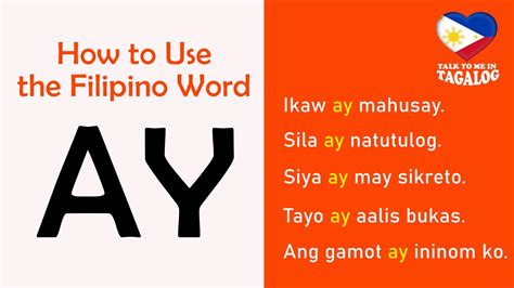Tagalog words that end with ay.